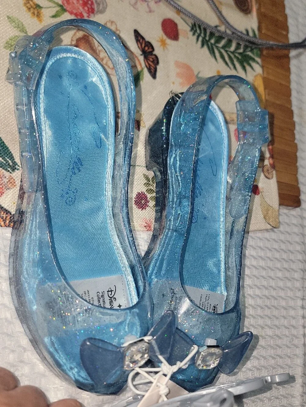 Disney Cinderella Blue Glitter Jelly Slingback LIGHT UP Sandals Size 13/1
